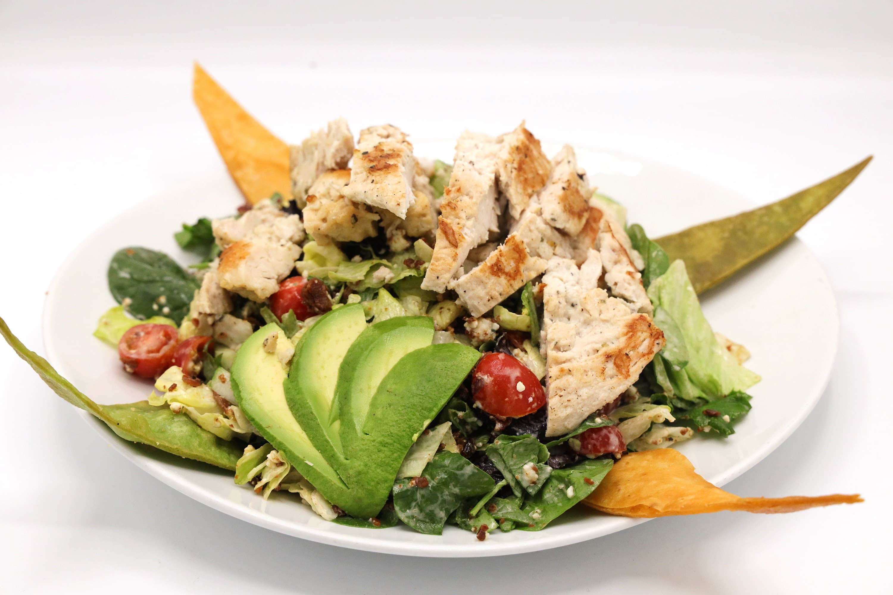 Grilled chicken salad with avocado